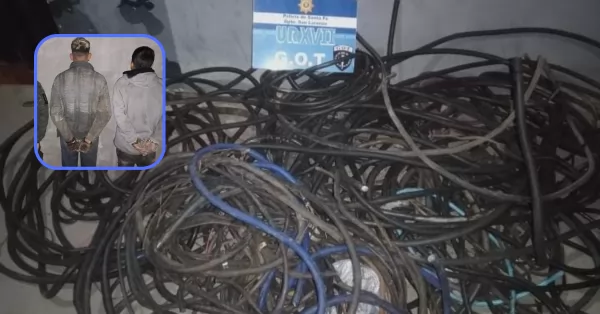 En banda, robaron 250 metros de cables en San Lorenzo: dos detenidos