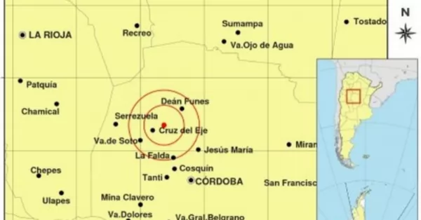 Pequeño sismo se sintió en el noroeste de la provincia de Córdoba