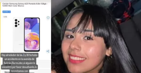 Piden que devuelvan el celular de Sofía, la joven que murió en un accidente el domingo