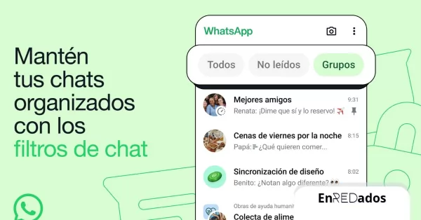 Llegan los filtros para organizar tus chats en WhatsApp 